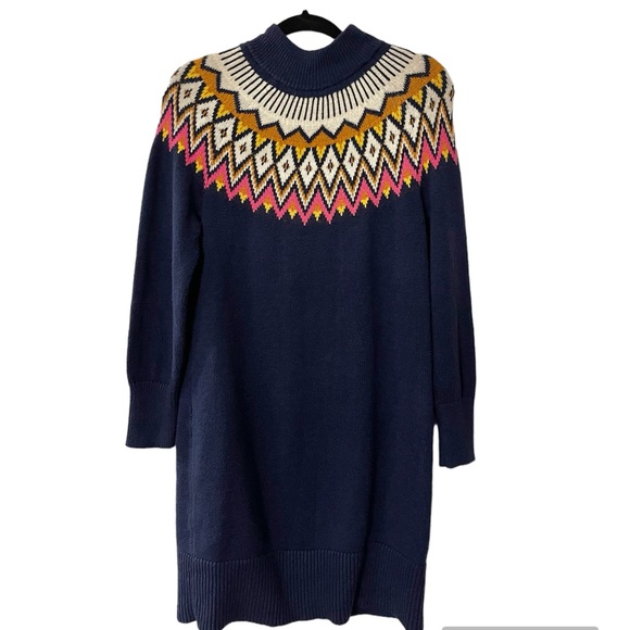 Old Navy Dresses & Skirts - Old Navy Mock-Neck Fair Isle Sweater Dress size M